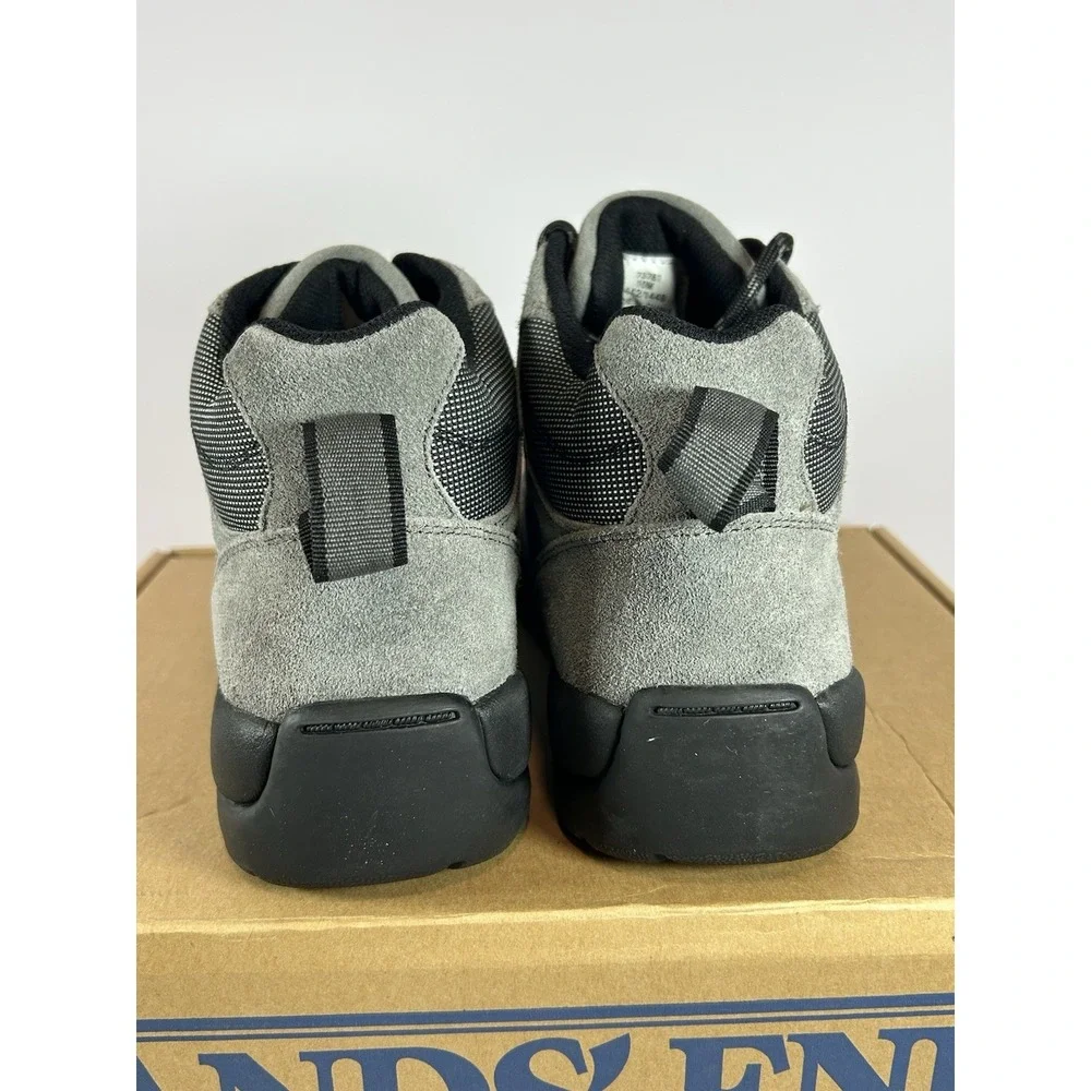 Lands End Mens Hiking Boots Grey Suede Mesh Water Repellent Size 10 NEW W/box